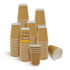 Morning Dew - 12 oz Tall Hot Paper Cup - Ripple - Kraft - RC-H12TK Morning Dew - 12 oz Tall Hot Paper Cup - Ripple - Kraft - RC-H12TK