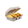 Eco-Craze - Taco - Bagasse Hinged Container - 3 COMPARTMENT