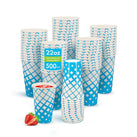 Morning Dew - 22oz Cold Paper Cups - Ice Blue Print - CPC22R Morning Dew - 22oz Cold Paper Cups - Ice Blue Print - CPC22R