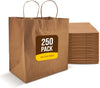 Delta Prime Bags Self-Adhesive Paper Bags with Twisted Handles - 13x7x13, 250 Pack, Kraft