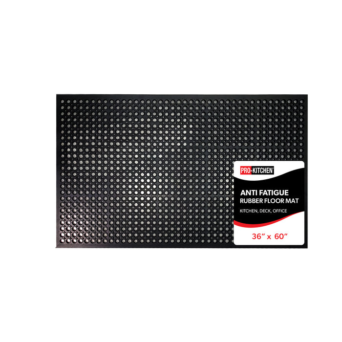 Pro-Kitchen - Black Rubber Anti-Fatigue Mat - 36