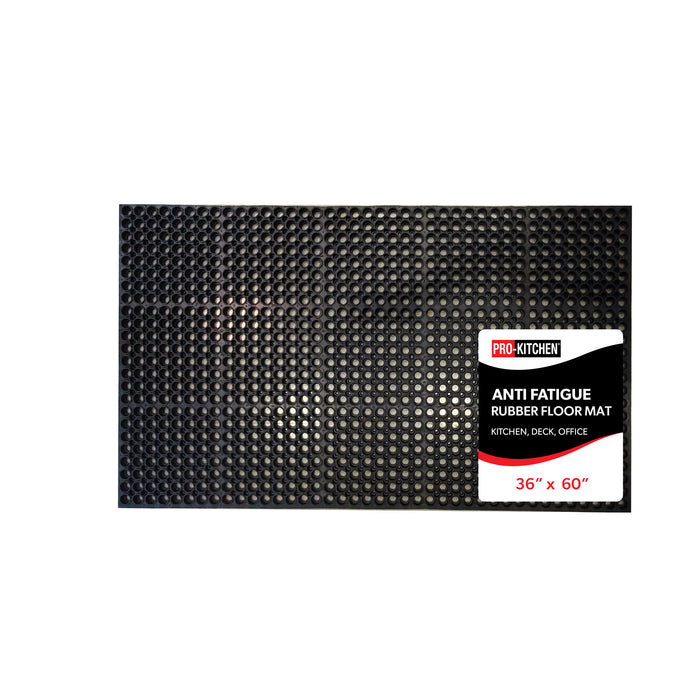 Pro-Kitchen - Black Rubber Anti-Fatigue Mat Heavy Duty 36