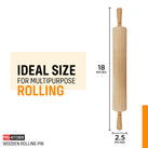 Pro-Kitchen - Rolling Pin Wood 18 Pro-Kitchen - Rolling Pin Wood 18