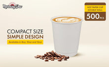 Morning Dew - 12oz Hot Paper Cup - Double Wall - White - D-H12W Morning Dew - 12oz Hot Paper Cup - Double Wall - White - D-H12W