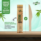 Eco-Craze - Wooden Knife - Individually Paper Wrapped Eco-Craze - Wooden Knife - Individually Paper Wrapped