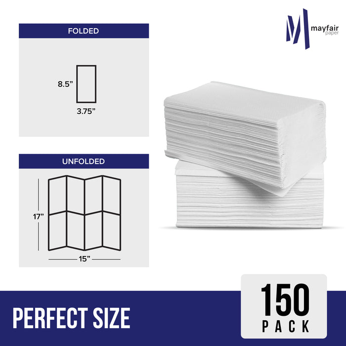 Mayfair - 2 Ply Dinner Napkins 1/8 Fold - White DNAP02