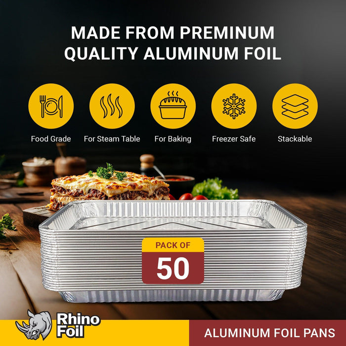 Rhino-Foil - Full Size Shallow - Aluminium Steam Pan