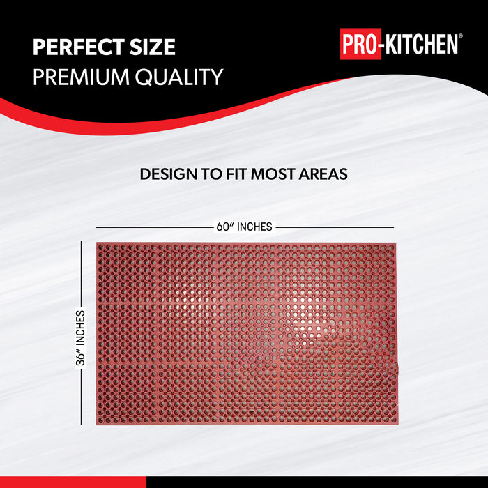 Pro-Kitchen - Red Rubber - Terracotta Anti-Fatigue Mat - 36