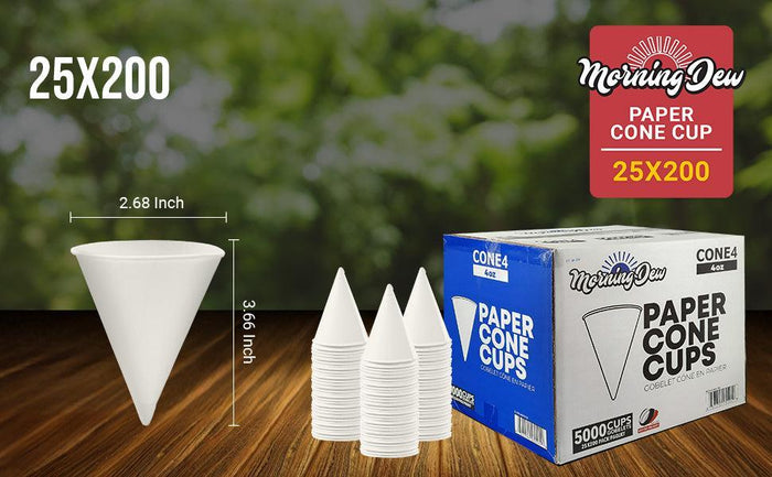 Morning Dew - 4 oz Paper Cone Cup - CONE4