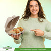 Eco-Craze - Taco - Bagasse Hinged Container - 2 COMPARTMENT