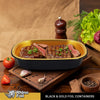 Rhino-Foil - Medium (53oz) Black & Gold Foil Cont. w/ Clear Dome Lid
