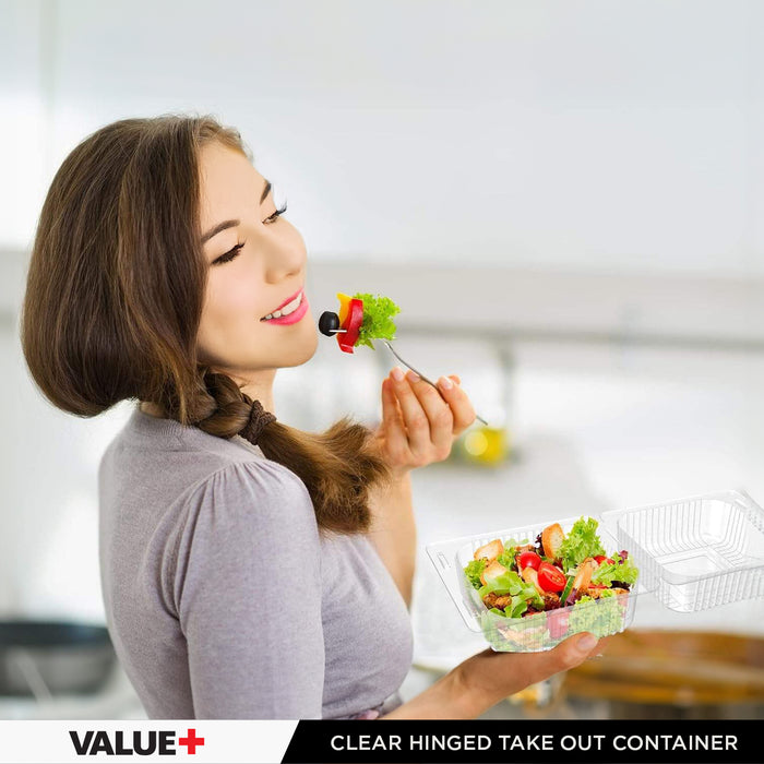 Value+ - Dual Lock - 5in Clear Hinged Containers - CV551