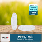 Value+ - 0.5oz-1oz PET Flat Portion Cup Lids - PC100L - 45mm Value+ - 0.5oz-1oz PET Flat Portion Cup Lids - PC100L - 45mm