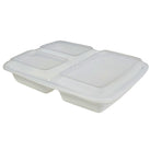 Value+ - 33oz 3 Compartment Rectangle Container - White Value+ - 33oz 3 Compartment Rectangle Container - White