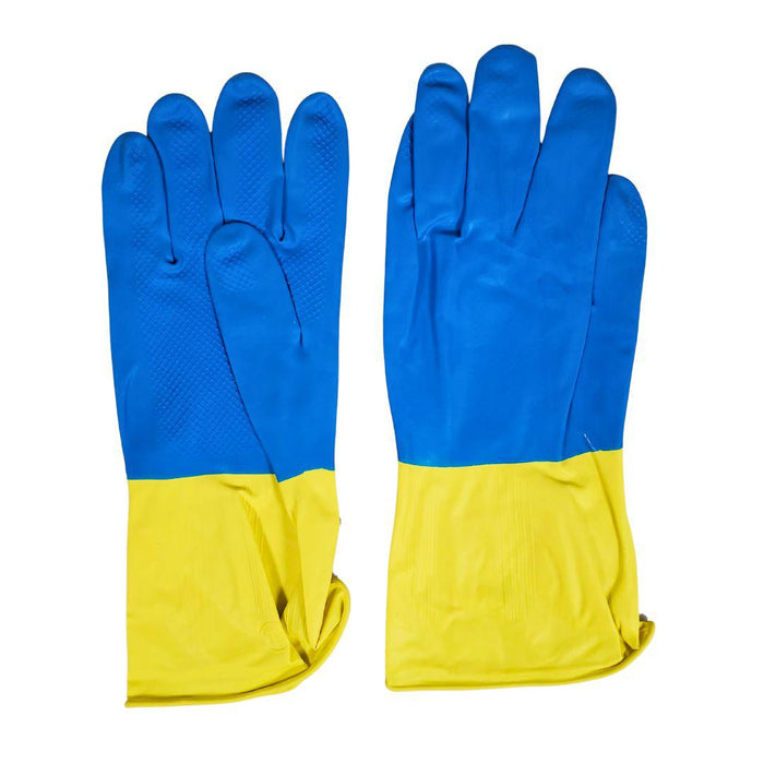 CLR - SBS Natural Latex Gloves Blue/Yellow Large