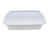 Value+ - 38oz Rectangular White Plastic Container