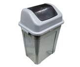 XC - 30L Square Waste Bin w/Push Lid - Grey XC - 30L Square Waste Bin w/Push Lid - Grey