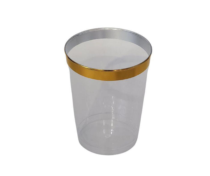 10oz cup with gold rim - Clear/Gold - CC10-N