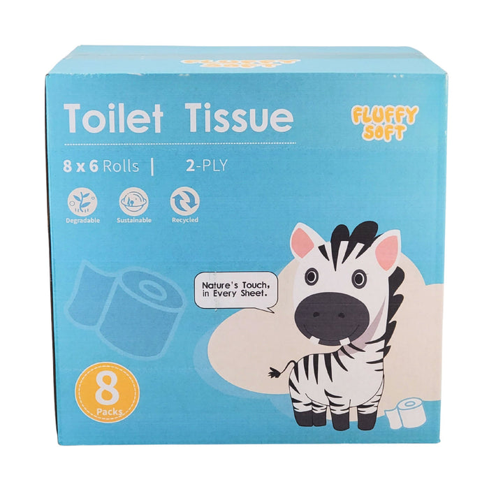 Fluffy Soft - Toilet Tissue - 2 ply - White