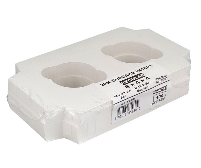 EB - 8 x 4 x 4 - 2 Cupcake Insert - White - 5280I