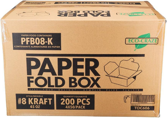 Eco-Craze Kraft Paper Fold Box - 45oz