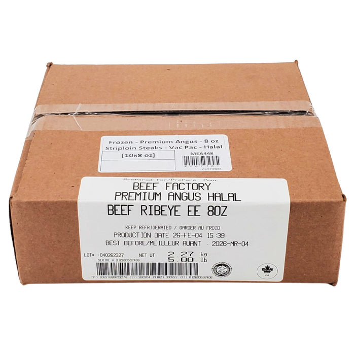 Frozen - Premium Angus - 8 oz Striploin Steaks - Vac Pac - Halal