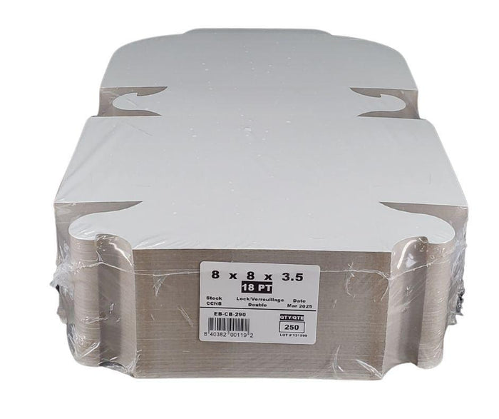 EB - White Cake Boxes - 8x8x3½