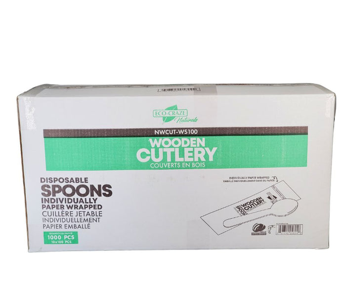 Eco-Craze - Wooden Spoon- Individually Paper Wrapped