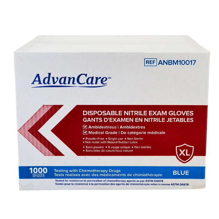 Advance Care - Nitrile Gloves Exam - Blue - X large