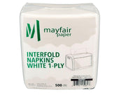 Mayfair - 1 ply Interfold Napkins 1/4 Fold - White - INAP01 Mayfair - 1 ply Interfold Napkins 1/4 Fold - White - INAP01