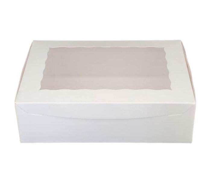 EB - 14 x 10 x 4 - 12 Cupcake Box with Window - White - 5284A