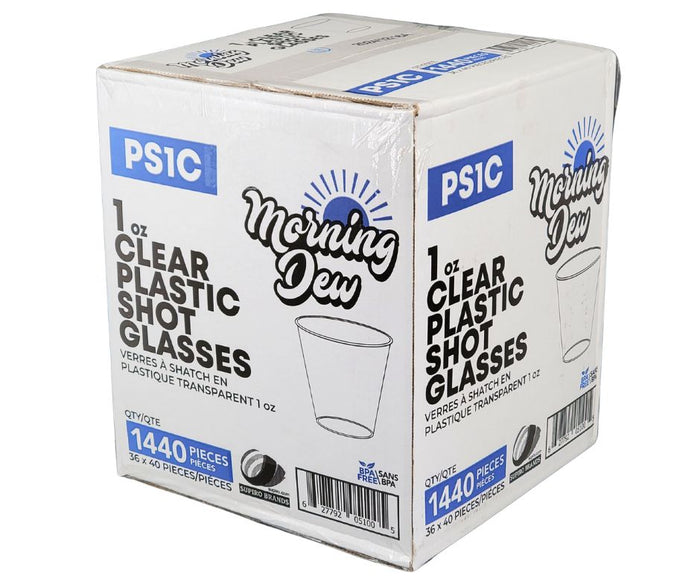 Morning Dew - 1oz Clear Plastic Shot Glass - PS1C