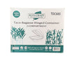 Eco-Craze - Taco - Bagasse Hinged Container - 2 COMPARTMENT