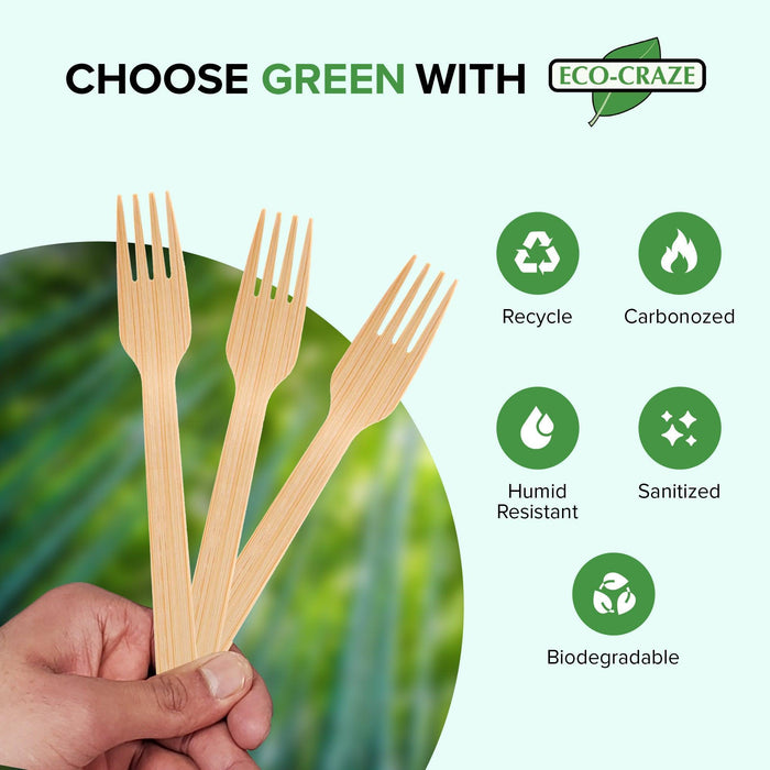 Eco-Craze - Bamboo Forks - Disposable - NBB-F100