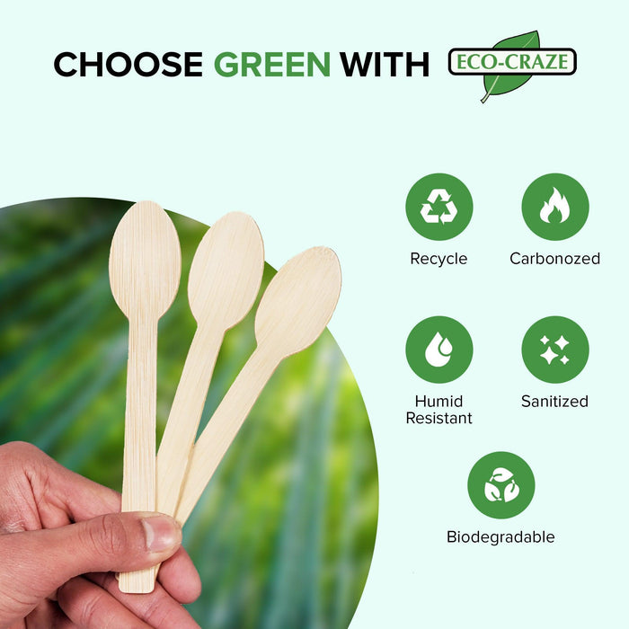 Eco-Craze - Bamboo Spoons - Disposable - NBB-S100