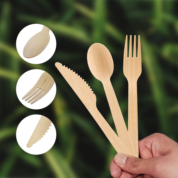Eco-Craze - Disposable Bamboo 6pcs Cutlery Kit - K/F/S/N/SP NBB-M611