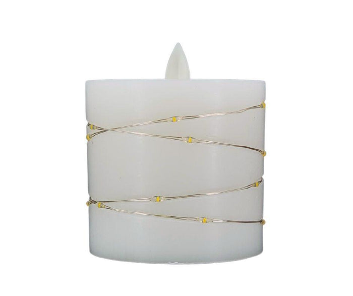Deco Lite - LED Pillar w/String Lights - 3x3.1