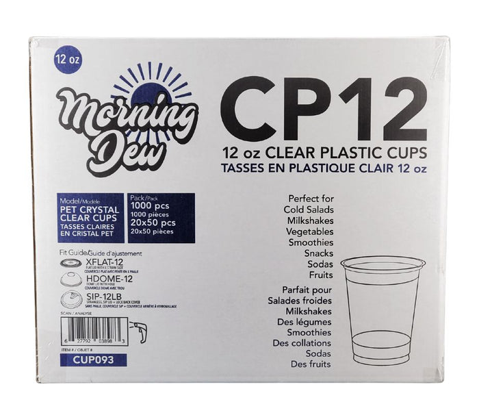 Morning Dew - 12oz Clear Pet Cup - 92mm - CP12