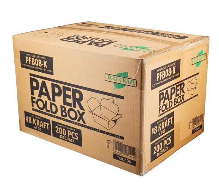Eco-Craze - #8 Kraft Paper Fold Box - PFB08-K