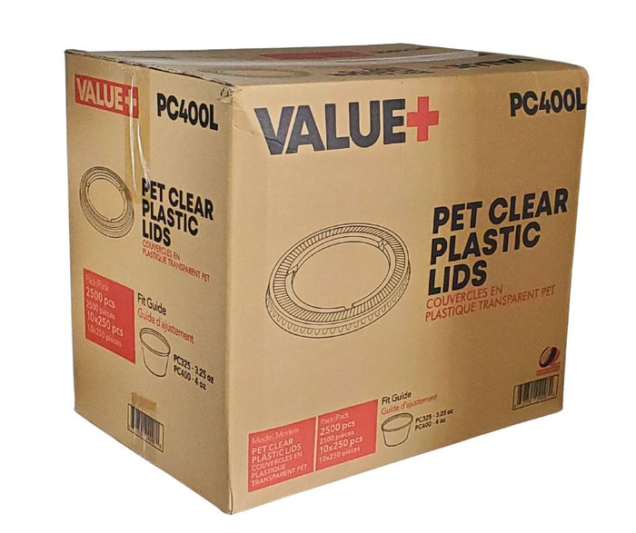 Value+ - 3.25oz-4oz PET Flat Portion Cup Lids - PC400L - 74mm
