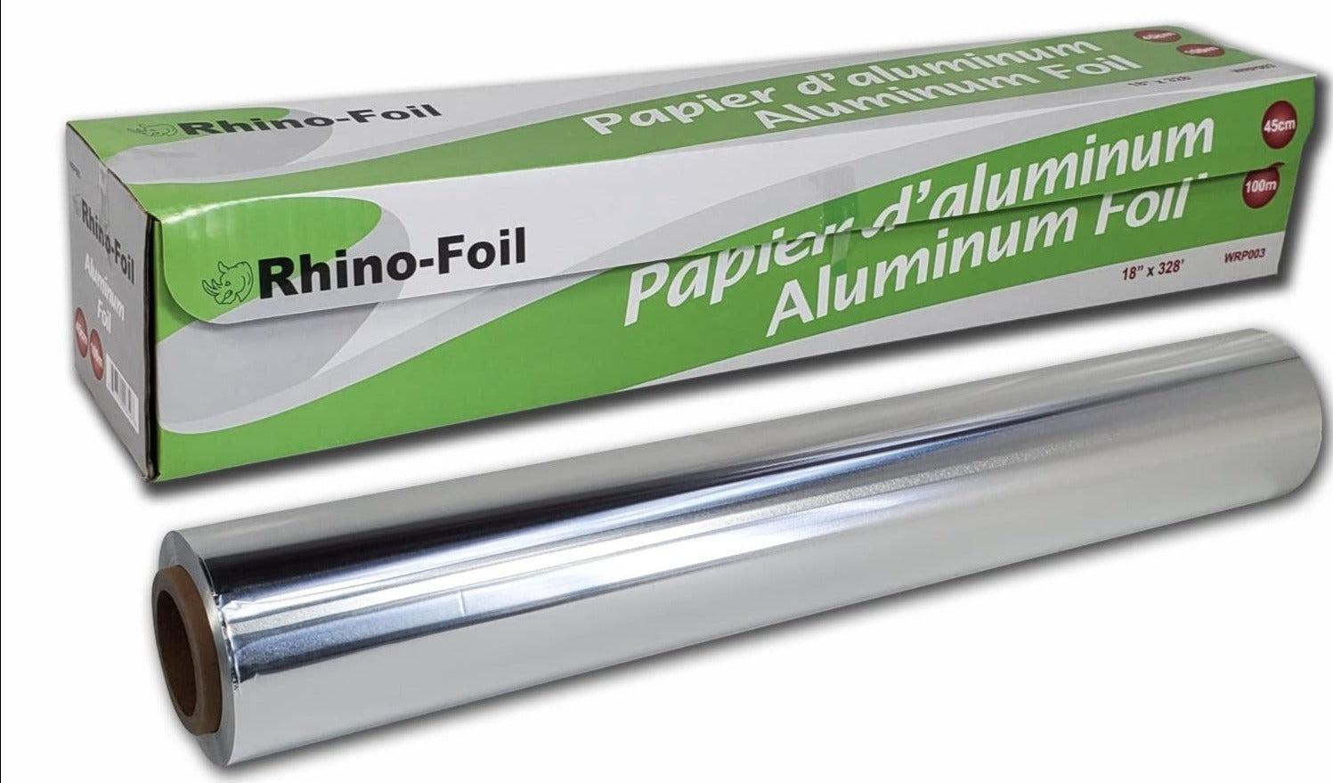 Rhino Aluminum Heavy Duty Aluminum Foil | Rhino 18 x 525 sf Roll, 25  Microns Thick | Commercial Grade & Extra Thick, Strong Enough for Food  Service