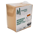 Mayfair - 1 ply Interfold Napkins 1/4 Fold - Kraft - INAP01K Mayfair - 1 ply Interfold Napkins 1/4 Fold - Kraft - INAP01K