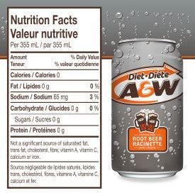 A&W - Root Beer - Zero - Cans