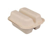 Eco-Craze - Taco - Bagasse Hinged Container - 2 COMPARTMENT