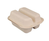 Eco-Craze - Taco - Bagasse Hinged Container - 2 COMPARTMENT Eco-Craze - Taco - Bagasse Hinged Container - 2 COMPARTMENT