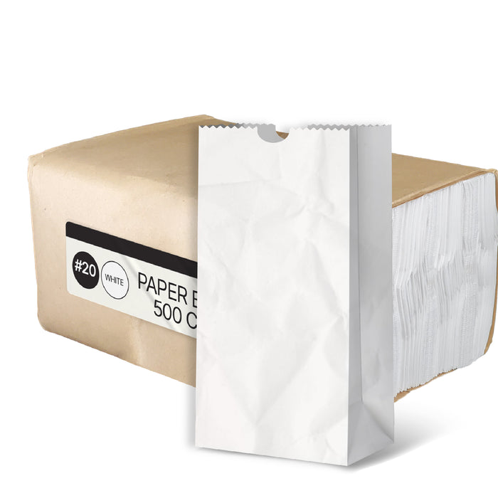 Paper Bags - White - #20 - Made in Canada