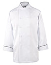 Veste de chef - Blanche et noire - XXXL - Col noir - 4457