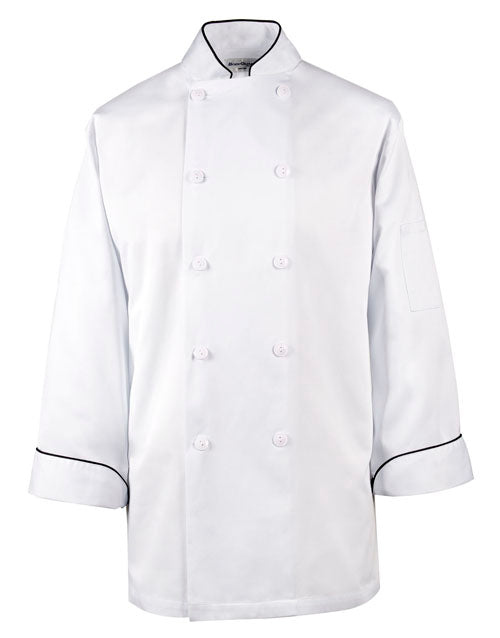 Veste de chef - Blanche et noire - XXXL - Col noir - 4457