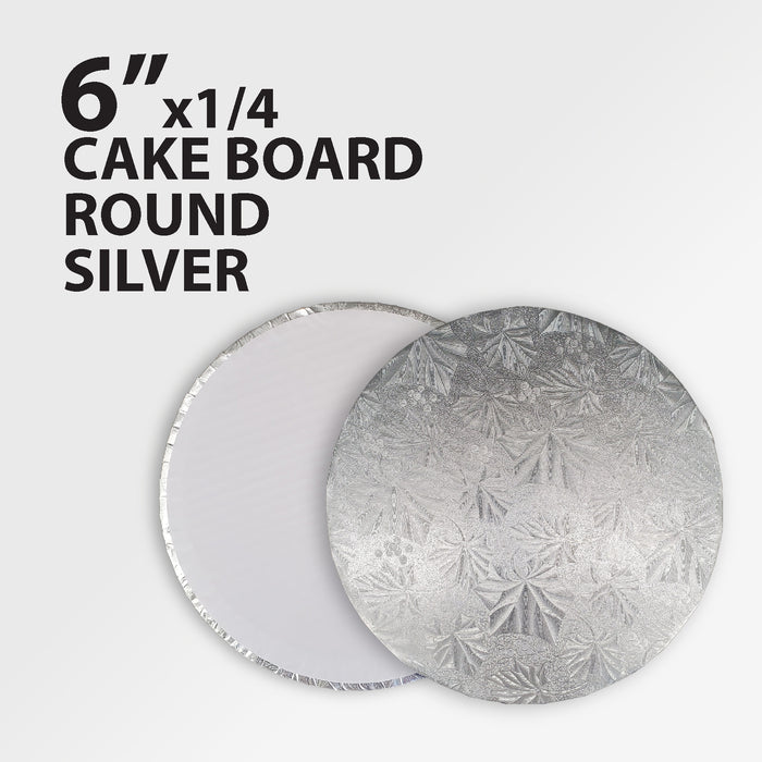 Decora - Cake Board - Round - Silver - 6x1/4
