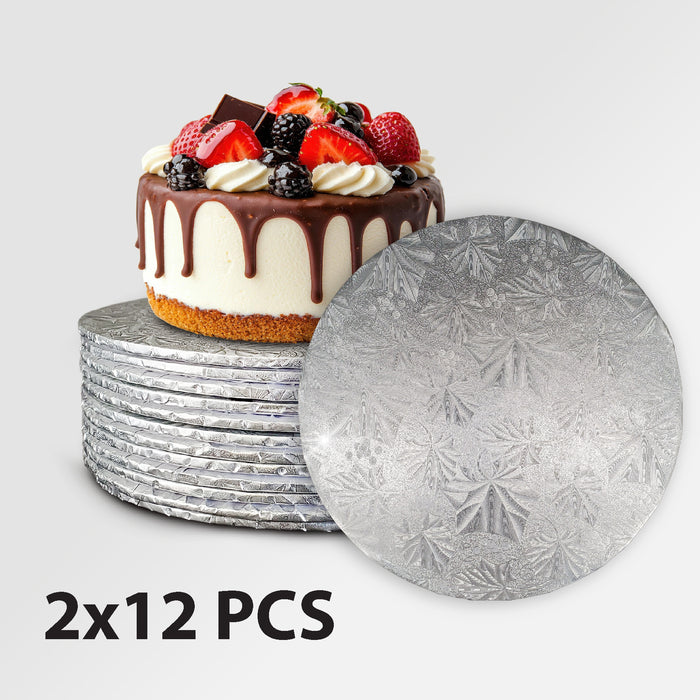 CLR - Decora - Cake Board - Round - Silver - 8x1/4
